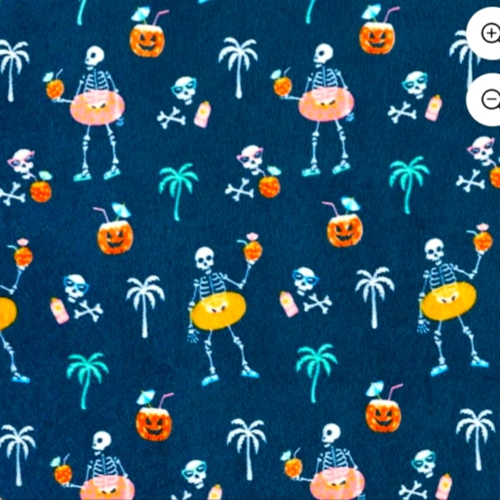 Spooky Vibes Summerween Skeleton Throw Blanket